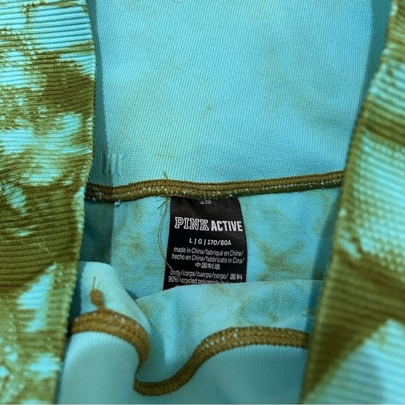 PINK Active Blue & Green Tie-Dye Biker Shorts with Side Pockets Size Large - Picture 4 of 7